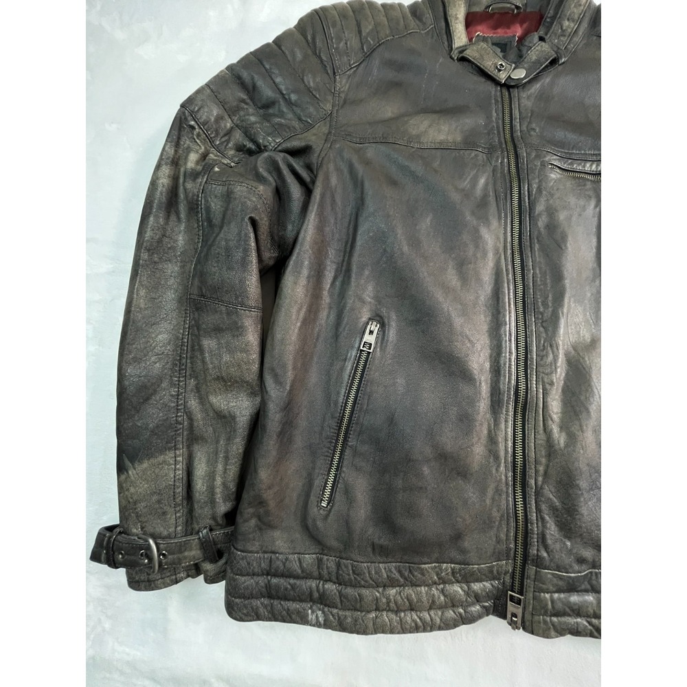 Harley Davidson Mens‎ XL Jacket Distressed Lambskin Gray 97131-16VM - Picture 2 of 16